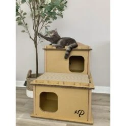 Petique Feline Villa Cat House, Tan -Pawfect Care 688390 PT7. AC SS1800 V1666652113