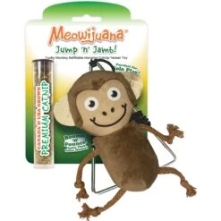 Meowijuana Jump 'n' Jamb Get The Monkey Off Your Back Refillable Swinging Door Jamb Cat Toy