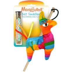 Meowijuana Refillable Get Smashed Llama Pinata Wand Cat Toy