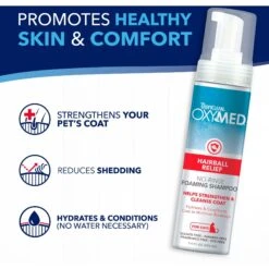 TropiClean OxyMed Waterless Hairball Relief Cat Dry Shampoo & Conditioner, 7.4-oz Bottle -Pawfect Care 704278 PT5. AC SS1800 V1671551855