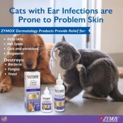 Zymox Enzymatic Kitten & Cat Ear Solution With 0.5% Hydrocortisone, 1.25-oz Bottle -Pawfect Care 705430 PT4. AC SS1800 V1671723501
