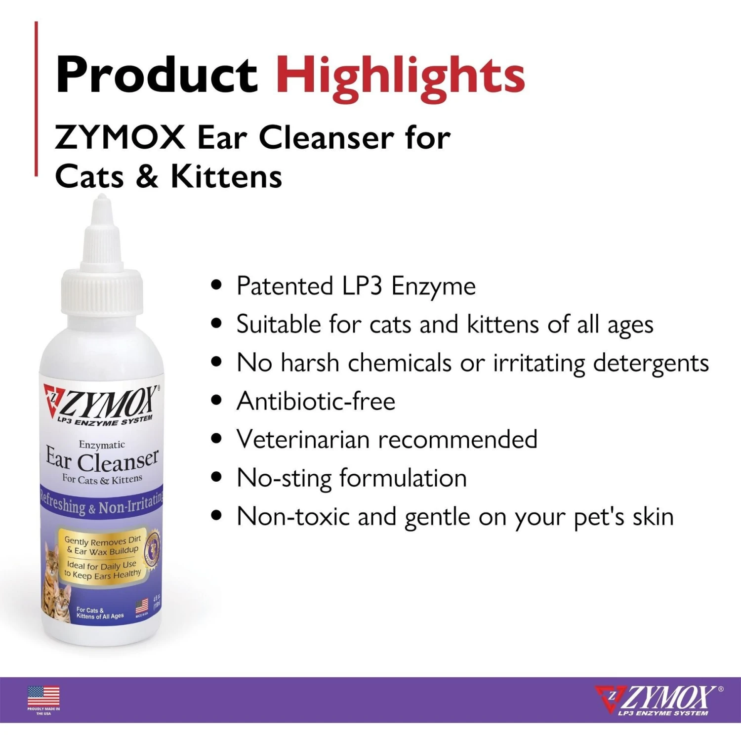 Zymox Enzymatic Cat & Kitten Ear Cleanser, 1-oz Tube 5 Zymox Enzymatic Cat & Kitten Ear Cleanser, 1-oz Tube - Image 3