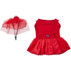 Frisco Red Ruffle Dog & Cat Dress + Headpiece -Pawfect Care 707286 PT5. AC SS1800 V1689277340