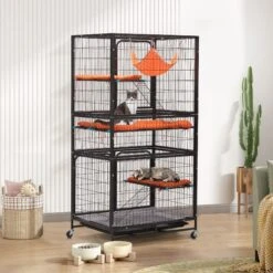 Coziwow 3-Door Heavy Duty Cat Cage Playpen With Wheels