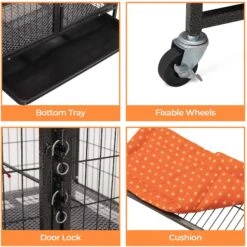 Coziwow 3-Door Heavy Duty Cat Cage Playpen With Wheels 15 Coziwow 3-Door Heavy Duty Cat Cage Playpen With Wheels -Pawfect Care 712878 PT4. AC SS1800 V1681925093