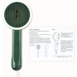 Fido Fave Self-Cleaning UV Sterilization Cat Slicker Brush, Green, Medium -Pawfect Care 715022 PT5. AC SS1800 V1669397222