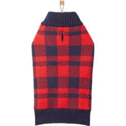 Frisco Fleece Lined Buffalo Plaid Mock Neck Dog & Cat Sweater -Pawfect Care 718470 PT3. AC SS1800 V1692978164