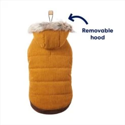Frisco Heavy Weight Lux Corduroy Insulated Dog & Cat Coat With Fur Trimmed Hood -Pawfect Care 719966 PT3. AC SS1800 V1692978846