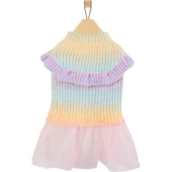 Frisco Rainbow Dog & Cat Sweater Dress -Pawfect Care 720934 PT3. AC SS1800 V1692977136