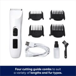 Rechargeable Cordless Cat & Dog Hair Clipper, White -Pawfect Care 729710 PT1. AC SS1800 V1687894786