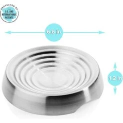 CatGuru Round Stainless Steel Cat & Dog Food Dish, 2 Count -Pawfect Care 730894 PT3. AC SS1800 V1673016173