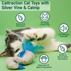 Hartz Cattraction Crinkle Mice Cat Toy, Multi Color, 10 Count -Pawfect Care 731710 PT4. AC SS1800 V1670513849