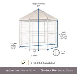 Win World Pet Gazebo Dog Kennel, Earth Taupe, 8-ft -Pawfect Care 732814 PT2. AC SS1800 V1670525419