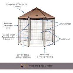 Win World Pet Gazebo Dog Kennel, Earth Taupe, 8-ft -Pawfect Care 732814 PT3. AC SS1800 V1670525418
