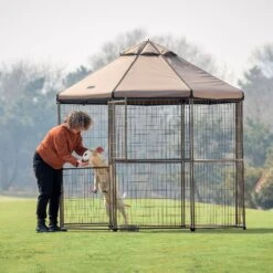 Win World Pet Gazebo Dog Kennel, Earth Taupe, 8-ft -Pawfect Care 732814 PT7. AC SS1800 V1670525419