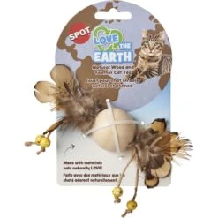 Ethical Pet Love The Earth Wood Feather Plush Cat Toy, Assorted -Pawfect Care 736574 PT2. AC SS1800 V1683226315
