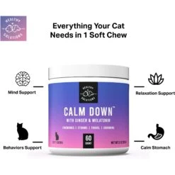 Healthy Solutions For Pets Soft Chews Calming Supplement For Cats, 60 Count -Pawfect Care 743478 PT1. AC SS1800 V1674572857