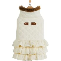 Frisco Medium Weight Quilted Ruffle Tiered Dog & Cat Dress -Pawfect Care 744262 PT3. AC SS1800 V1692978554