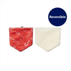 Frisco Reversible Candy Cane Cozy Knit Faux Fur Dog & Cat Pullover Bandana, 1 Count -Pawfect Care 745294 PT3. AC SS1800 V1694793502