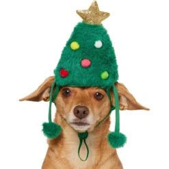 Frisco Christmas Tree Faux Fur Dog & Cat Hat -Pawfect Care 745582 PT2. AC SS1800 V1694801957