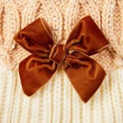 Frisco Cable Knit Dog & Cat Sweater Dress With Velvet Bow -Pawfect Care 745838 PT6. AC SS1800 V1694794127