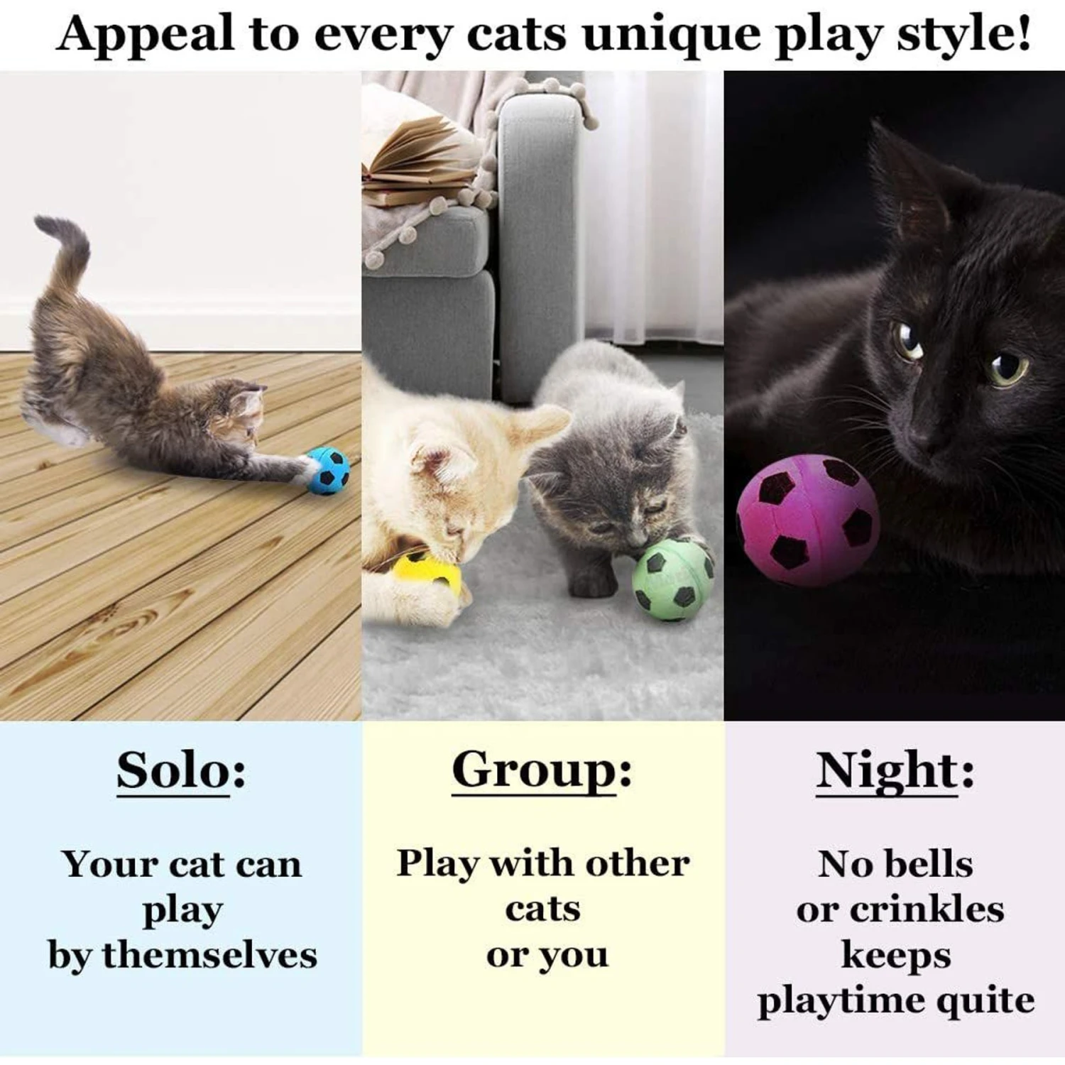 CoCoo Interactive Cat & Ferret Foam Soccer Fetch & Play Bouncy Ball Toy 6 CoCoo Interactive Cat & Ferret Foam Soccer Fetch & Play Bouncy Ball Toy - Image 4