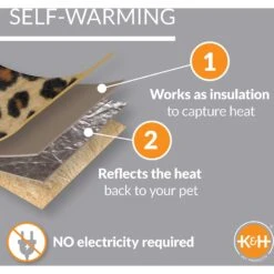 K&H Pet Products Self-Warming Cat Sack Covered Bag Warming Cat Bed, Leopard -Pawfect Care 75116 PT2. AC SS1800 V1637626602