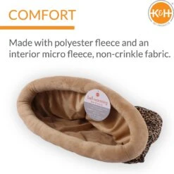 K&H Pet Products Self-Warming Cat Sack Covered Bag Warming Cat Bed, Leopard -Pawfect Care 75116 PT3. AC SS1800 V1637622813