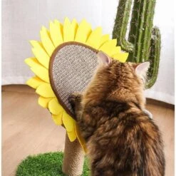 Lovely Caves Gardern Sunflower Cat Scratcher, Yellow -Pawfect Care 760806 PT2. AC SS1800 V1674856006