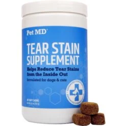 Pet MD Tear Stain Remover Dog & Cat Supplement, 60 Count