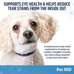 Pet MD Tear Stain Remover Dog & Cat Supplement, 60 Count -Pawfect Care 761070 PT2. AC SS1800 V1683121610