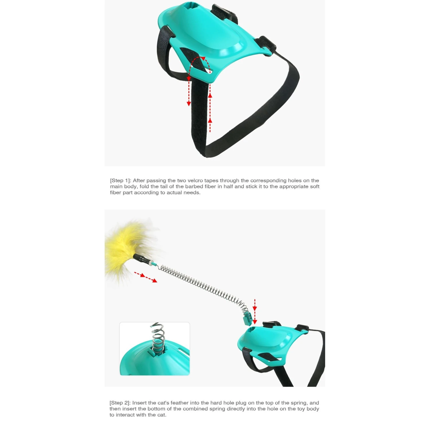 EYS Handsfree Teaser Wand Cat Toy, Blue 6 EYS Handsfree Teaser Wand Cat Toy, Blue - Image 4