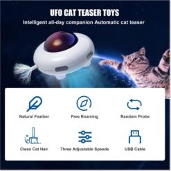 Shele UFO Interactive Cat Toy, White, Small -Pawfect Care 771318 PT2. AC SS1800 V1676298705