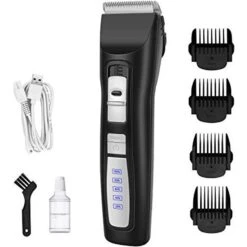 Casfuy 2-Speed Cordless Quiet Dog & Cat Hair Grooming Clippers Kit, Black