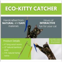 Honest Pet Products Eco Kitty Catcher Fishpole Cat Toy -Pawfect Care 797214 PT2. AC SS1800 V1690813382