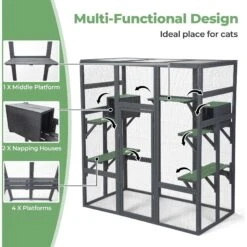 Coziwow Patio Outdoor Cat Playpen, Grey, Large -Pawfect Care 804398 PT3. AC SS1800 V1687294320