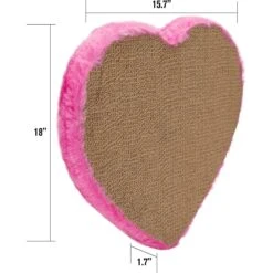 Kensie Fur Heart Cat Scratcher, Pink, Large -Pawfect Care 806958 PT2. AC SS1800 V1682457259