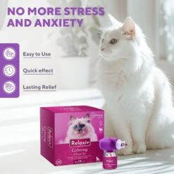 Relaxivet Calming Diffuser Refill & Anti Anxiety Cat Calming Diffuser, 9-oz Bottle, 6 Count -Pawfect Care 807478 PT3. AC SS1800 V1680192254