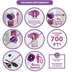 Relaxivet Calming Diffuser Refill & Anti Anxiety Cat Calming Diffuser, 9-oz Bottle, 6 Count -Pawfect Care 807478 PT5. AC SS1800 V1680192537