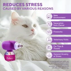 Relaxivet Calming Diffuser & Anti Anxiety Cat Diffuser, 3-oz Bottle -Pawfect Care 807574 PT1. AC SS1800 V1680192253