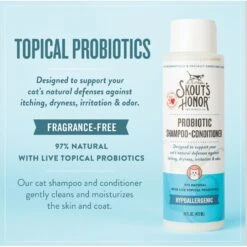 Skout's Honor Probiotic Fragrance Free Cat Shampoo & Conditioner, 16-oz Bottle -Pawfect Care 808166 PT3. AC SS1800 V1680289996