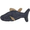 Pet Life Durable Fish Plush Cat Toy With Catnip, Black