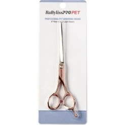 Babyliss Pro Pet Rose Gold Straight Shears Cat & Dog Grooming Tool, 6-in -Pawfect Care 823606 PT6. AC SS1800 V1694184634