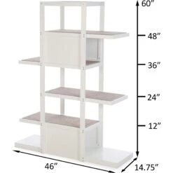 ZooVilla Bookshelf Cat Tree, White -Pawfect Care 824014 PT3. AC SS1800 V1683567294