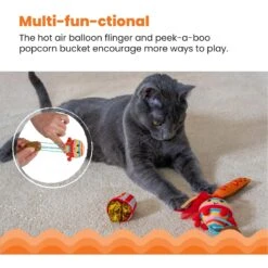 Catstages Pawrty Interactive Plush Catnip Cat Toy, Multicolor, 3 Count -Pawfect Care 837446 PT1. AC SS1800 V1681834905