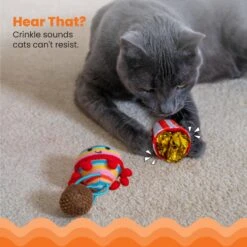 Catstages Pawrty Interactive Plush Catnip Cat Toy, Multicolor, 3 Count -Pawfect Care 837446 PT2. AC SS1800 V1681836199