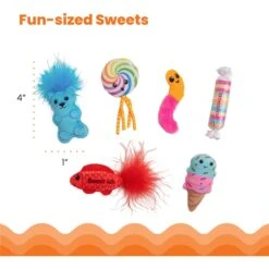 Catstages Kitty Sweet Treats Plush Catnip Cat Toys, Multicolor, 6 Count -Pawfect Care 837462 PT4. AC SS1800 V1682020457