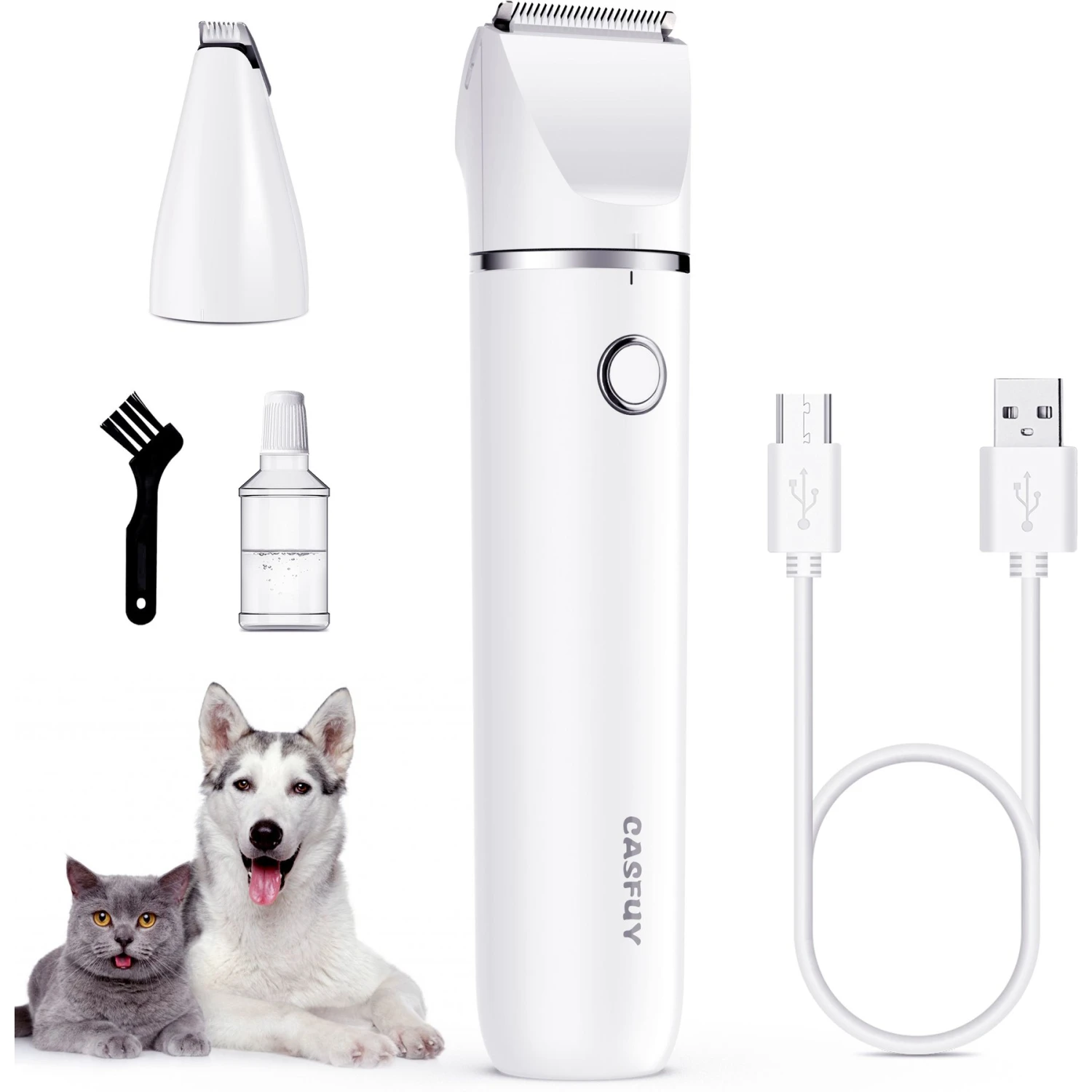 Casfuy Small Low Noise 2 In 1 Trimming Paw Face Narrow Dog Hair Clippers, White 3 Casfuy Small Low Noise 2 In 1 Trimming Paw Face Narrow Dog Hair Clippers, White