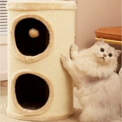 Hanamya Cat Tree Condo Tower, Beige -Pawfect Care 843502 PT4. AC SS1800 V1682954437