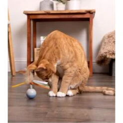SmartyKat Instincts Rowdy Ribbons Electronic Motion Spinning Ball Cat Toy -Pawfect Care 847046 PT2. AC SS1800 V1684443119